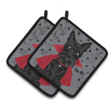 Caroline'S Treasures Halloween Vampire Scottie Pair Of Pot Holders, Multicolor