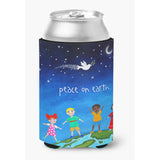 Caroline'S Treasures Peace On Earth Can Or Bottle Hugger Cold-Beverage-Koozies, Cc, Multicolor