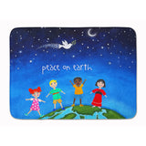 Caroline'S Treasures Peace On Earth Machine Washable Memory Foam Mat, Multicolor