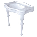 Kingston Brass VPB5328 Imperial 32Inch Basin Console Sink with 8Inch Faucet Holes, White