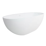 Aqua Eden VRTRS653123 Arcticstone 65Inch Solid Surface White Stone Freestanding Tub with Drain, Matte White