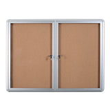 Cork Bulletin Enclosed Cabinet Two Swing Doors