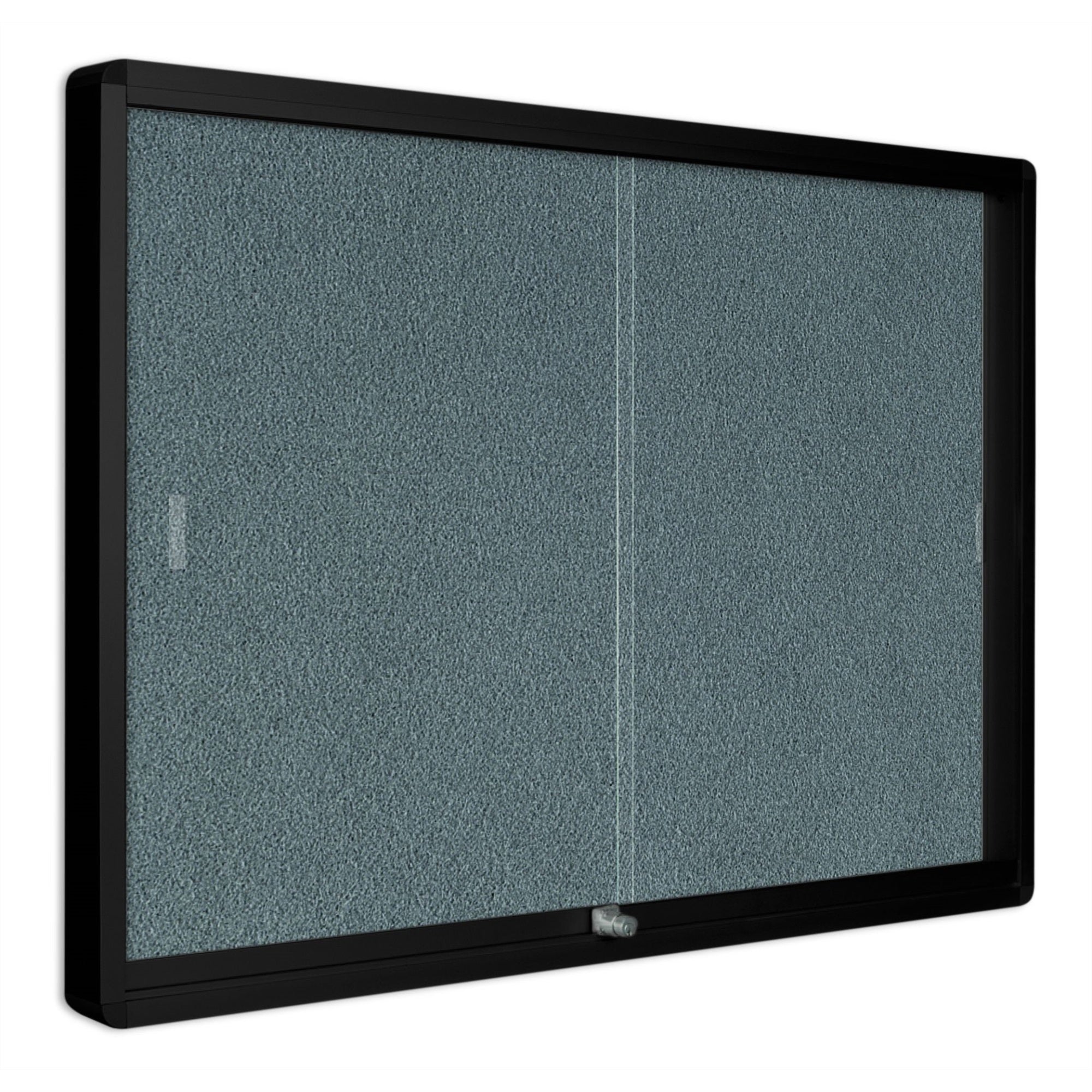 Grey Fabric Bulletin Enclosed Cabinet