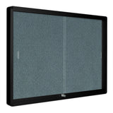 Grey Fabric Bulletin Enclosed Cabinet