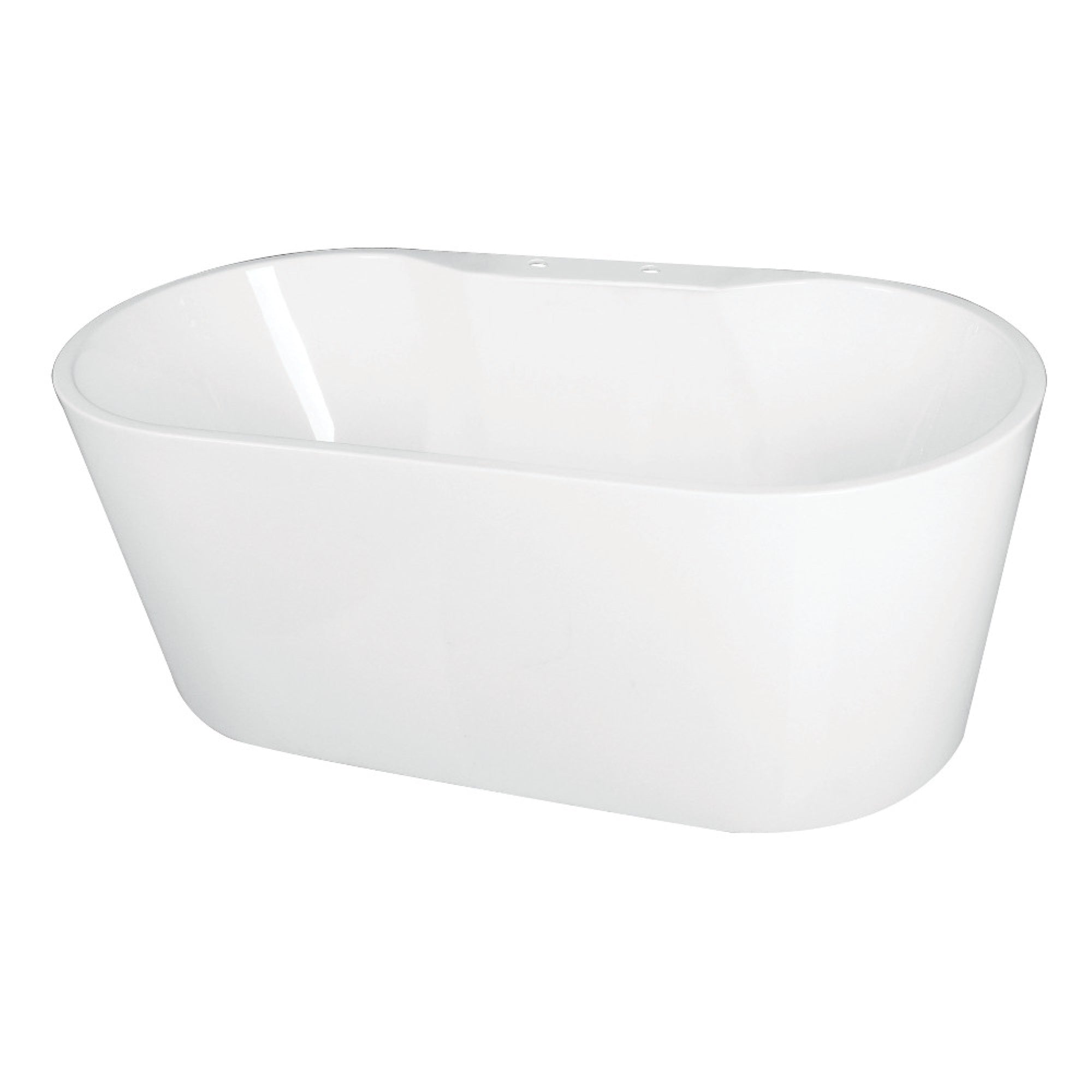 Aqua Eden Vt7De633023 63-Inch Acrylic Freestanding Tub With Deck For Faucet Installation, White