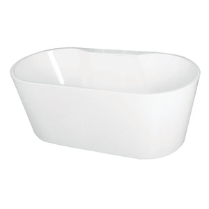 Aqua Eden Vt7De633023 63-Inch Acrylic Freestanding Tub With Deck For Faucet Installation, White