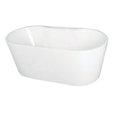 Aqua Eden Vt7De633023 63-Inch Acrylic Freestanding Tub With Deck For Faucet Installation, White