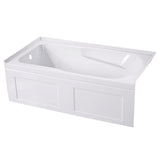 Aqua Eden VTAP603220CL 60Inch Acrylic AntiSkid Alcove Tub with Left Hand Drain Hole, White