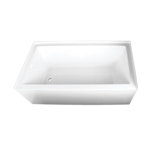 Aqua Eden Vtap663222L 66-Inch Acrylic Alcove Tub With Left Hand Drain Hole, White