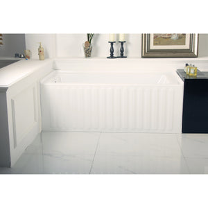 Aqua Eden Vtde603121L 60-Inch Acrylic Alcove Tub With Left Hand Drain Hole, White