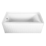 Aqua Eden Vtde603121L 60-Inch Acrylic Alcove Tub With Left Hand Drain Hole, White