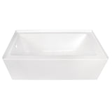 Aqua Eden VTDE603122L 60Inch Acrylic Alcove Tub with Left Hand Drain Hole, White