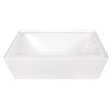 Aqua Eden VTDE603122R 60Inch Acrylic Alcove Tub with Right Hand Drain Hole, White