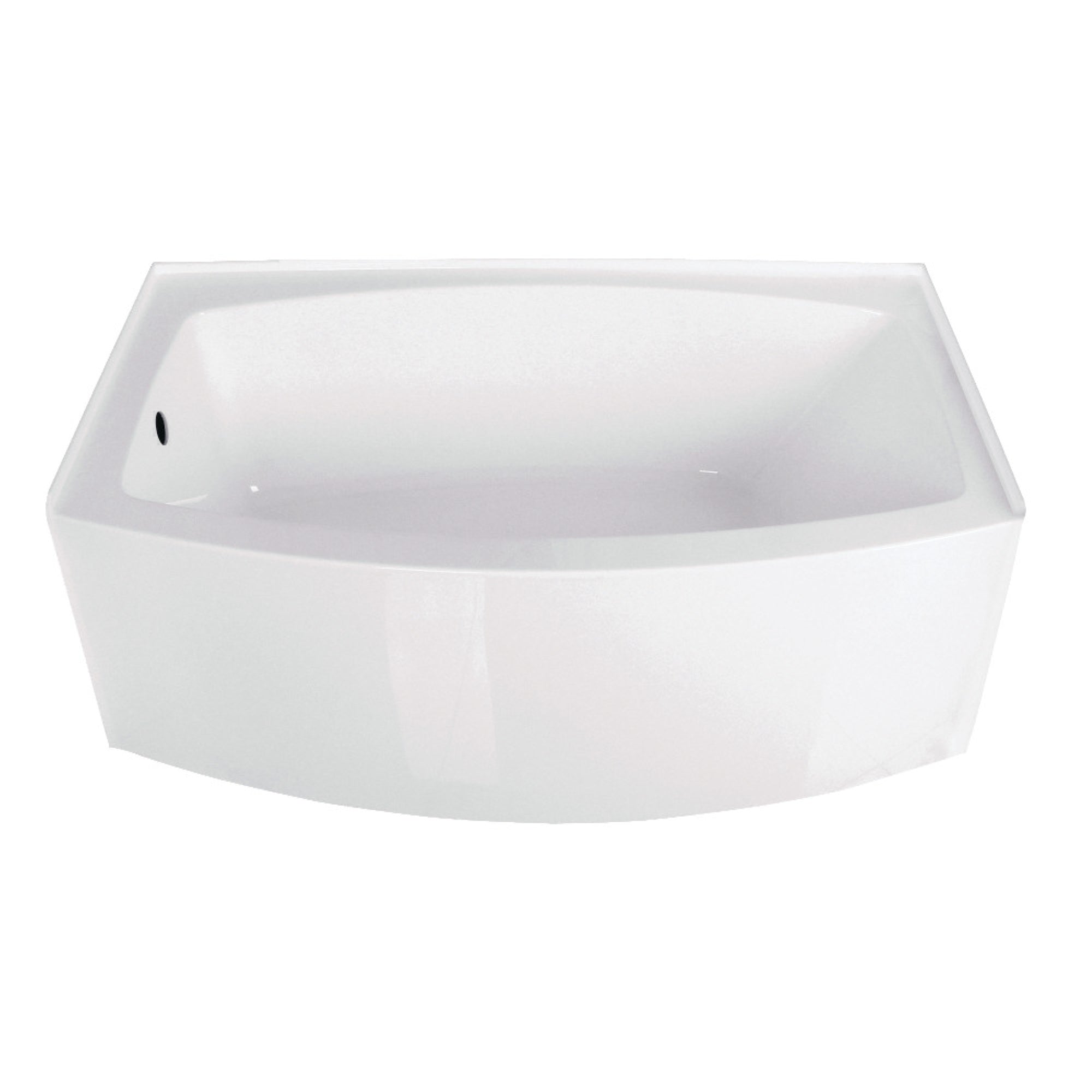 Aqua Eden Vtdr603022L 60-Inch Acrylic Curved Apron Alcove Tub With Left Hand Drain Hole, White