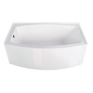 Aqua Eden Vtdr603022L 60-Inch Acrylic Curved Apron Alcove Tub With Left Hand Drain Hole, White