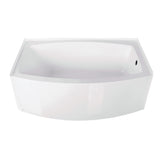 Aqua Eden Vtdr603022R 60-Inch Acrylic Curved Apron Alcove Tub With Right Hand Drain Hole, White