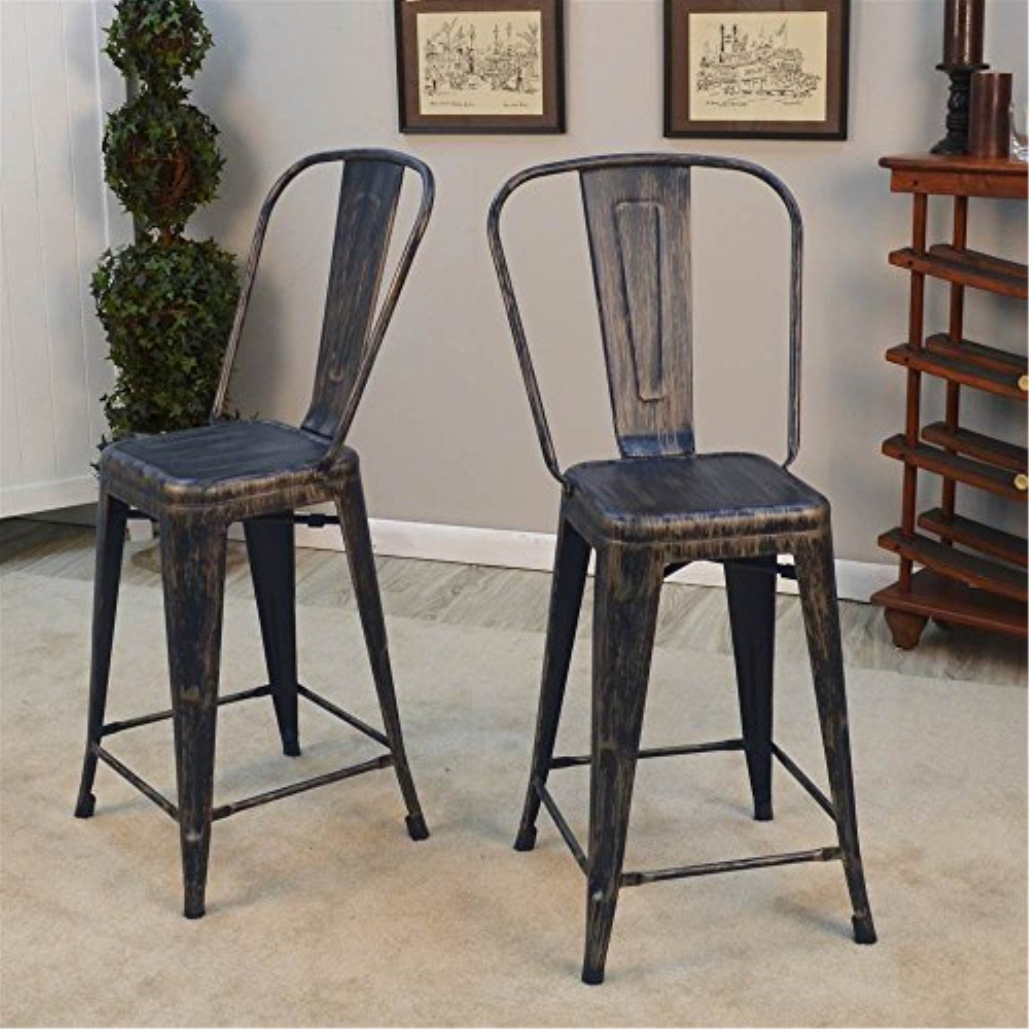 Annette 30 Industrial Barstool Pair