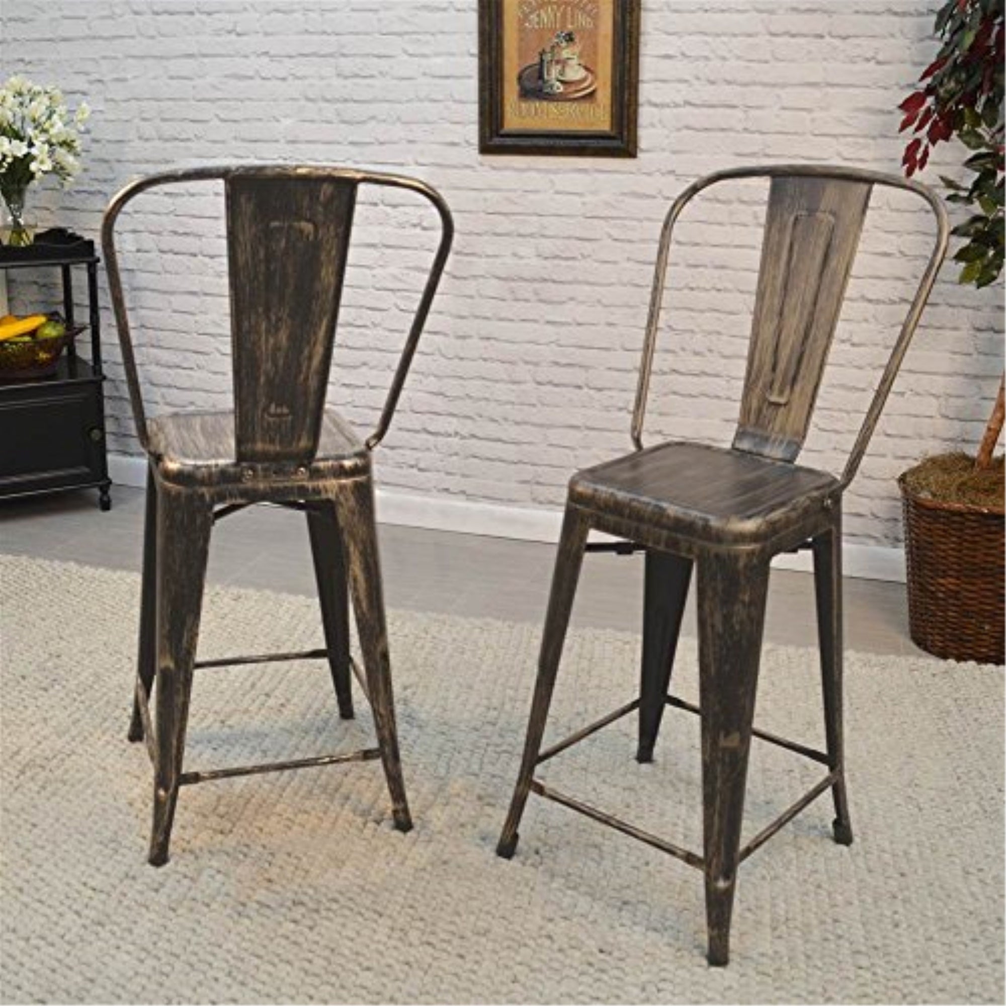 Annette 30 Industrial Barstool Pair