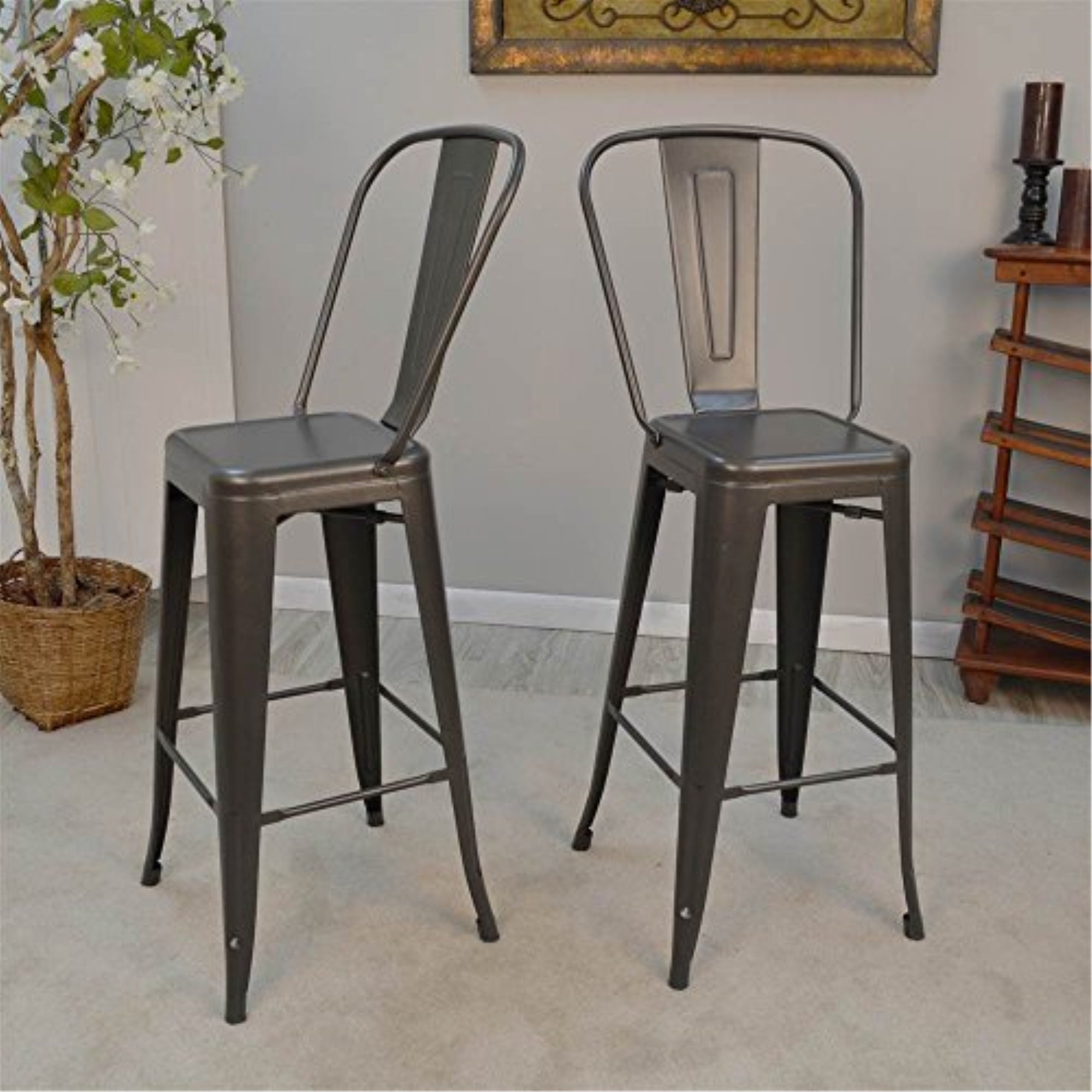 Annette 24 Industrial Barstool Pair