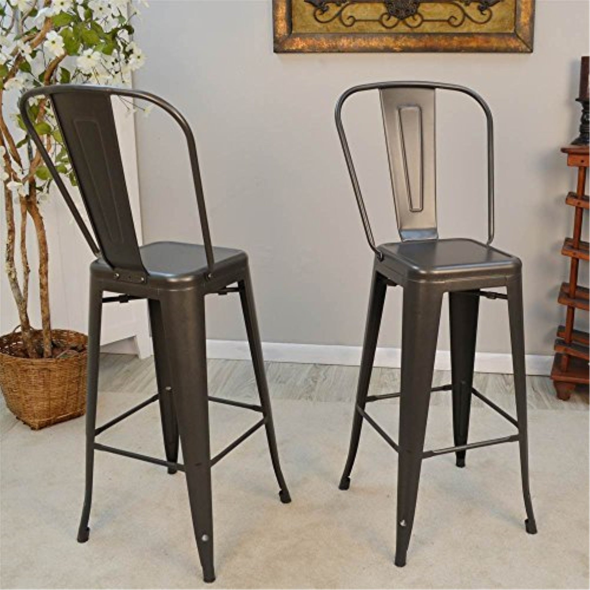 Annette 24 Industrial Barstool Pair