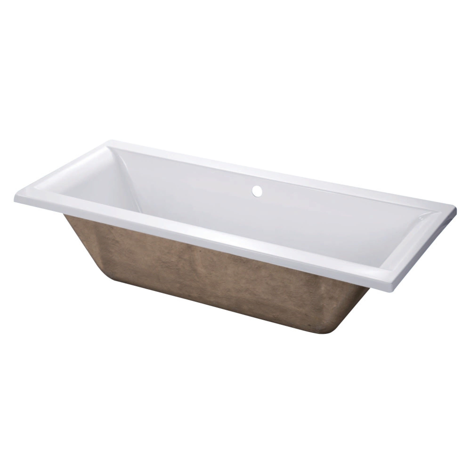 Aqua Eden Vtpn672817C 67-Inch Acrylic Rectangular Drop-In Tub With Center Drain Hole, White