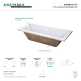 Aqua Eden Vtpn672817C 67-Inch Acrylic Rectangular Drop-In Tub With Center Drain Hole, White