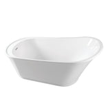 Aqua Eden VTRS592826Q 59Inch Acrylic Single Slipper Freestanding Tub with Drain, White