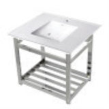 Kingston Brass VWP3122A1 31Inch Ceramic Console Sink (1Hole), White/Chrome