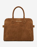 Viviana (cognac) - Italian suede leather women’s handbag