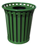 Ergode Wc3600-Ft-Gn-Vv Outdoor Trash Receptacle - Durable Steel, Flat Top Lid, Graffiti-Proof, Leveling Feet, Anchor Kit, Lid At