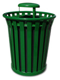 Ergode Wc3600-Rc-Gn-Vv Outdoor Trash Receptacle - Durable Steel, Rain Cap Lid, Graffiti Resistant, Leveling Feet, Anchor Kit, Ea