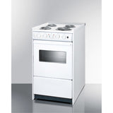 20 Wide Slide-In Style Electric Coil Top Range In White With Oven Window