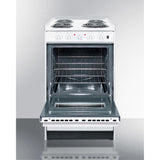 20 Wide Slide-In Style Electric Coil Top Range In White With Oven Window