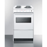 20 Wide Slide-In Style Electric Coil Top Range In White With Oven Window