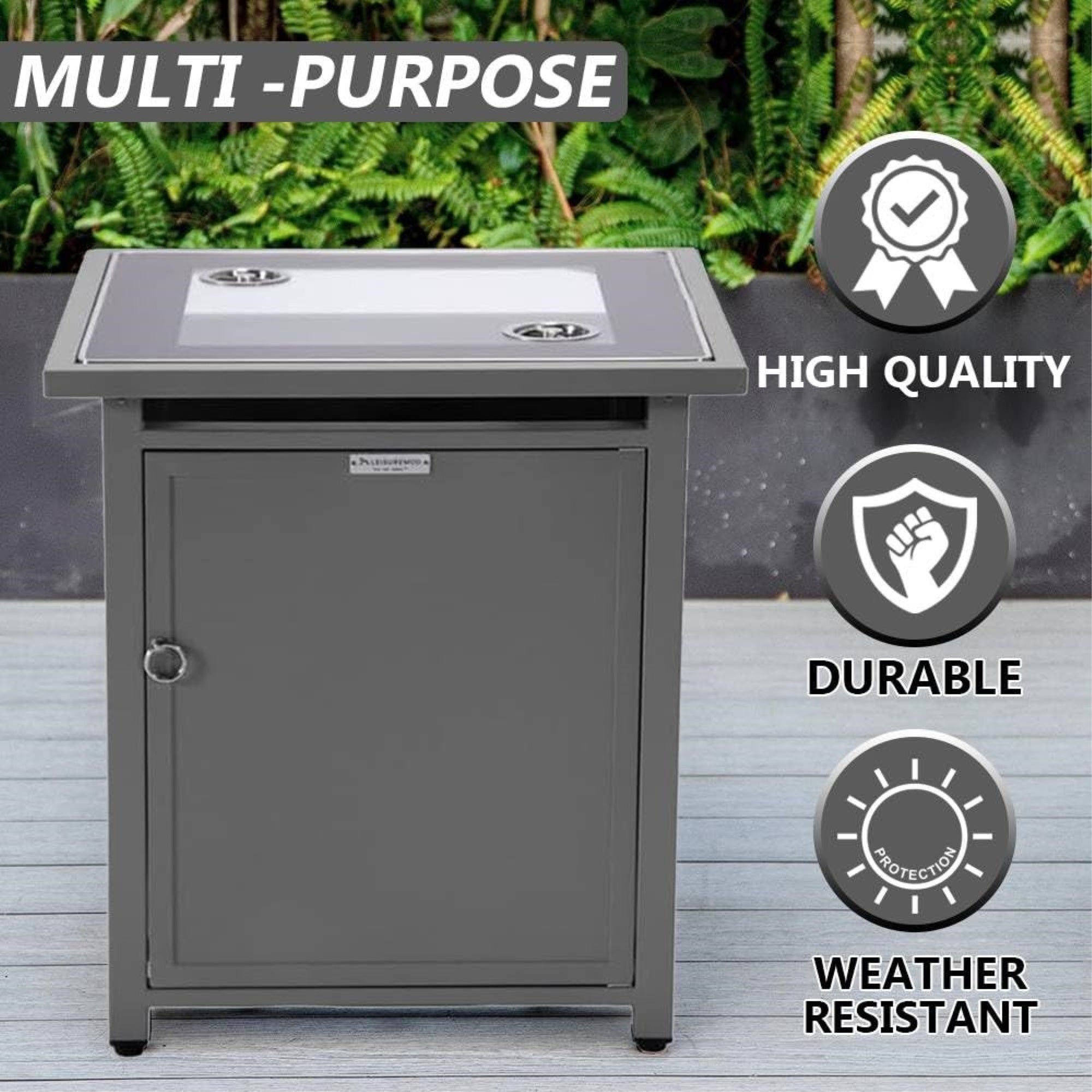 Leisuremod Walbrooke Grey Patio Square Tank Holder