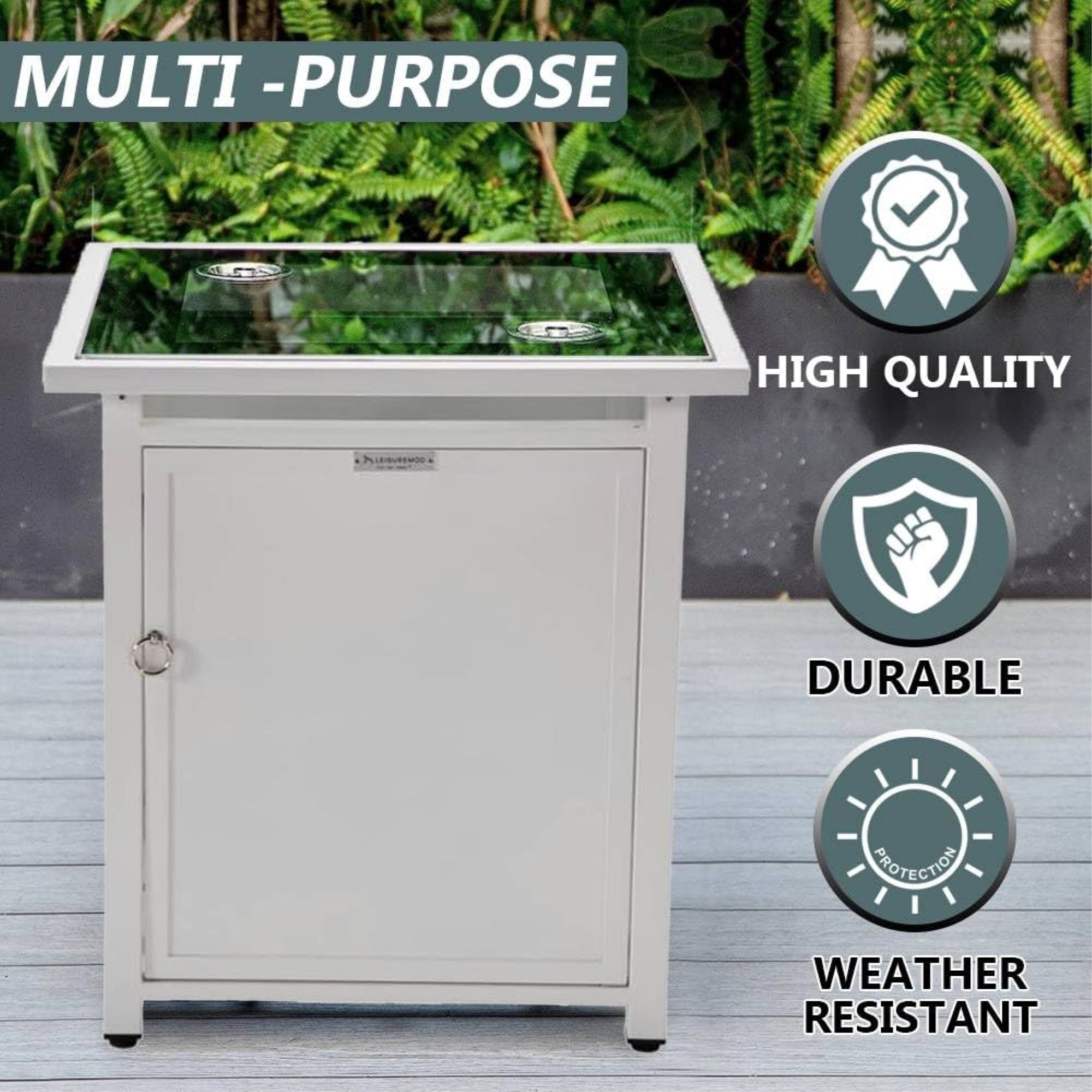 Leisuremod Walbrooke White Patio Square Tank Holder