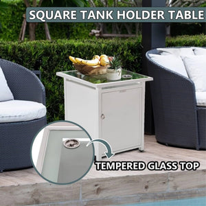 Leisuremod Walbrooke White Patio Square Tank Holder