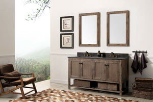 60 Solid Wood Sink Vanity With Moon Stone Top-No Faucet