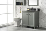 30 Pewter Green Finish Sink Vanity Cabinet With Blue Lime Stone Top