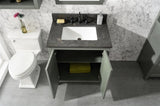 30 Pewter Green Finish Sink Vanity Cabinet With Blue Lime Stone Top