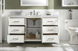 60 White Finish Single Sink Vanity Cabinet With Carrara White Top