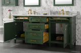 72 Vogue Green Double Single Sink Vanity Cabinet With Carrara White Top