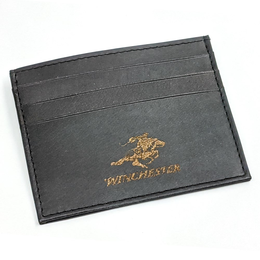 Winchester El Paso Rfid Mens Black Wallet - Card Case - Full Grain Leather