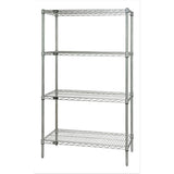 Wire Shelving Starter Kit, 42W X 18D X 54H, 600 - 800 Lb. Capacity, Includes (4) Wire Shelves And (4) Posts, Chrome Plated Finis