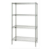 Wire Shelving Starter Kit, 48W X 24D X 54H, 600 - 800 Lb. Capacity, Includes (4) Wire Shelves And (4) Posts, Chrome Plated Finis