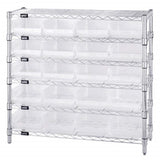 Bin Wire Shelving System, 36W X 12D X 36H Overall Size, 800 Lb. Capacity Per Shelf, Includes: (6) Wire Shelves, (4) Posts, (20)