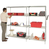 Wire Shelving Starter Kit, 42W X 18D X 63H, 600 - 800 Lb. Capacity, Includes (4) Wire Shelves And (4) Posts, Chrome Plated Finis