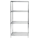 Wire Shelving Starter Kit, 36W X 24D X 63H, 600 - 800 Lb. Capacity, Includes (4) Wire Shelves And (4) Posts, 304 Stainless Steel