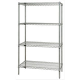 Wire Shelving Starter Kit, 60W X 24D X 63H, 600 - 800 Lb. Capacity, Includes (4) Wire Shelves And (4) Posts, Chrome Plated Finis