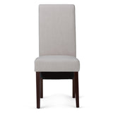 Avalon Transitional Deluxe Parson Dining Chair (Set Of 2) In Light Beige Linen Look Fabric